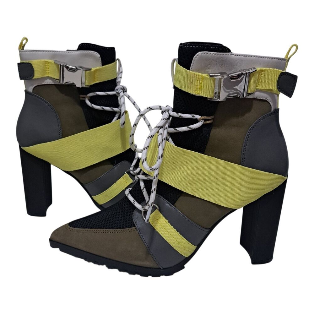 Steve Madden Ilusion Sporty Chic Athleisure Block Heel Ankle Boots Multi Sz 10 - Picture 12 of 13